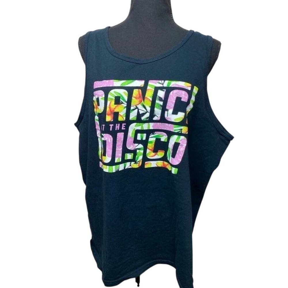 Panic! At The Disco Tropical Tank Top Y2K Emo Pop Punk Band Tee XL
